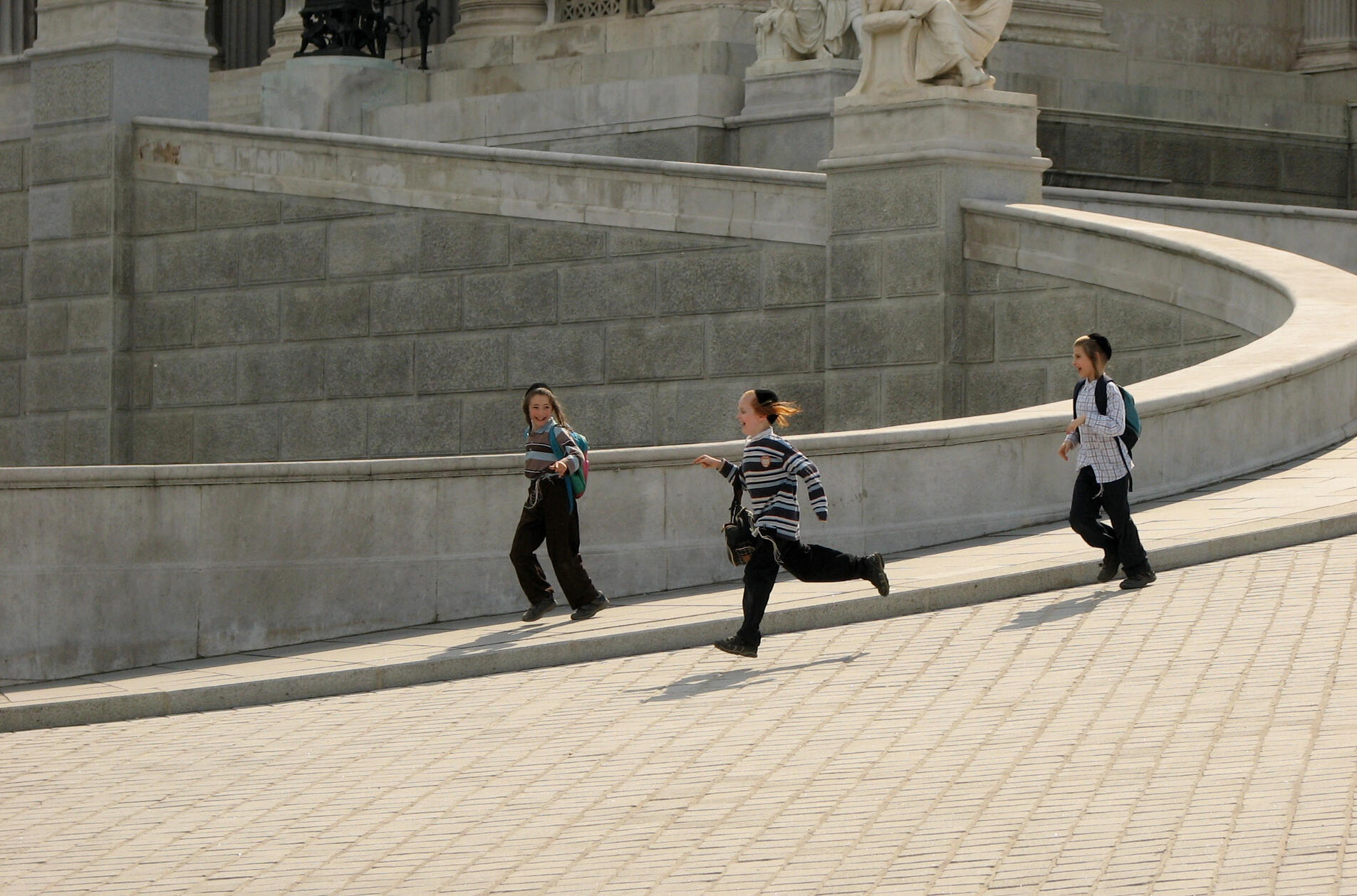 Three young Jewish boys savouring their freedom in Vienna. Winner, University of Alberta I-Week Photo Contest, 2010.